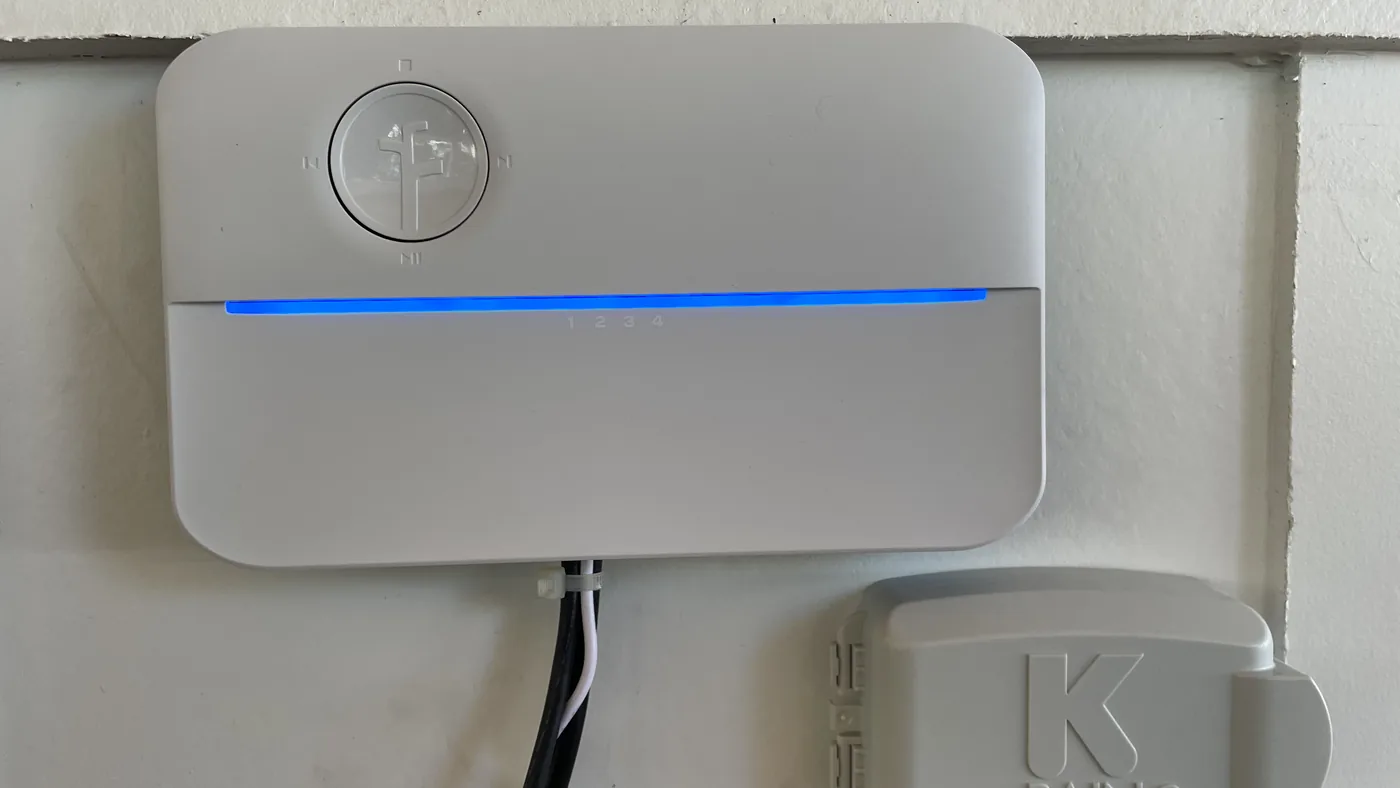 Rachio Bluetooth smart irrigation controller installed in a Westchase FL home